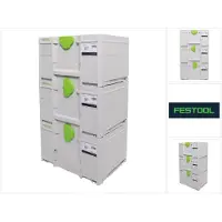 Festool Systainer Set 3x SYS3 M 237 ( 3x 204843 ) 21,4 Liter 396x296x237mm Werkzeugkoffer koppelbar