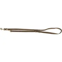 Trixie Pure adjustable lead, leather, S–M: 2 m/15 mm, brown