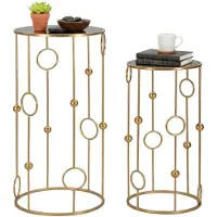 Dmora Couchtisch Bitti 50x50x100h cm Gold Runde Form