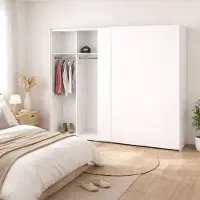 Dmora Kleiderschrank 2 Türen Cyrille 242,7x220,4h cm Weiß