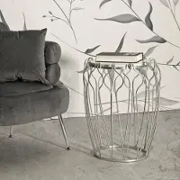 Dmora Couchtisch Morava 47,5x47,5x61,5h cm Silber