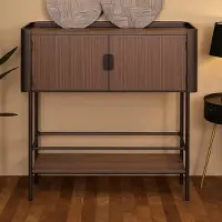 Dmora TV-Schrank Bollengo, Grau, 100x42x110 cm, 2 Regale, 3 Fächer