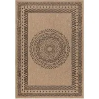 Teppium Carpetsale24 Indoor Outdoor-Teppich Flachgewebe Natürlicher Sisal Look Wetterfest Wohnzimmer Balkon Küche Terrasse Boho Design Grösse: 140x200 cm