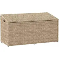 vidaXL Garten-Aufbewahrungsbox Beige 110 x 50 x 58 cm Poly Rattan