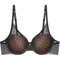 Triumph Halbschalen-BH "Signature Sheer" Monogramm-Tüll, gepolsterte Cups, Spitzen-Details, weich, Tüll