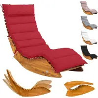 Casaria Sonnenliege Holz inkl. Auflage Dunkelrot Wetterfest Klappbar Gartenliege Ergonomisch 160kg Belastbarkeit FSC-zertifiziert Liege Balkon Garten 154x60cm