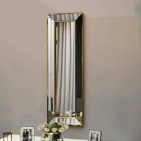 Dmora Spiegel Musca 30x90h cm Gold Struktur Glas