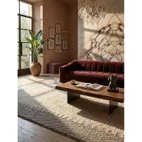 KADIMA DESIGN Wollteppich Handgewebt mit Noppeneffekt und geometrischem Bordürendesign pflegeleicht und strapazierfähig | 80x150cm