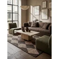 KADIMA DESIGN Jute Teppich Flachgewebe Rautenmuster Handgefertigt Naturfaser | 160x230cm