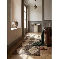 KADIMA DESIGN Läufer Rauten Braun 60 x 230 cm - BAIN