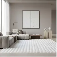 KADIMA DESIGN Teppich Hochflor Waschbar NAUDERS in Weiß, einfarbig, 120 x 170 cm