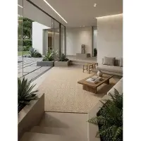 KADIMA DESIGN Küchenteppich Used-Look Wetterfest Waschbar Strapazierfähig | Beige 160x230 cm Balkon Terrasse Gekettelt UV-Beständig | KASBERG –