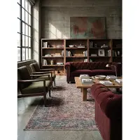 KADIMA DESIGN Flachgewebe Teppich waschbar Rot Vintage Orientalischer Used-Look | 190x290cm