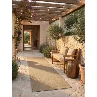 KADIMA DESIGN Küchenteppich Used-Look Robust Waschbar Strapazierfähig Terrasse Garten Läufer Beige 80x250 cm OEKO-TEX – JUNGFRAU von