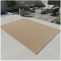 KADIMA DESIGN Outdoor Teppich Vintage Wetterfest Waschbar Strapazierfähig | Beige 80x150 cm Balkon Terrasse Fußbodenheizung | KASBERG –