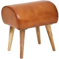 KADIMA DESIGN Sitzhocker | Echtleder/Holz, 45x53x40cm, Turnbock | Gr.: onesize