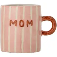 Bloomingville Cherish Becher MOM Rose aus Steingut – Handbemaltes Unikat in rose | Gr.: onesize