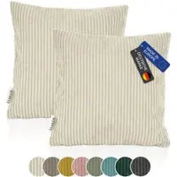 Lycce 2er Set Kissenbezug aus trendigem Cordstoff (40 x 40 cm)