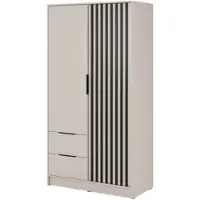 Masseno Drehtürenschrank NELIANA 105/200/51 cm 2-türig Schlafzimmer Schrank Kleiderschrank Kaschmir