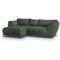 Masseno Ecksofa VESTANO L-S mit Schlaffunktion L-Form, Sofa mit Bettkasten, Wohnzimmersofa, Couch, Soffa, Bettsofa, Couchgarnitur- Grün, QUELLE 37
