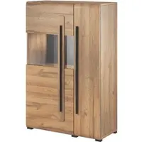 Masseno Kommode TULLIA 90 cm Highboard und 2 Türen für Wohnzimmer Schlafzimmer Modern 90x39x136 cm Eichefarben / Eichefarben