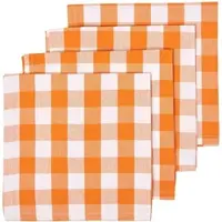 Homescapes STOFFSERVIETTEN Vichy-Karo orange, 4er-Set 45/45 cm