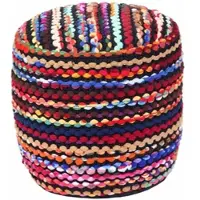 Homescapes SITZPOUF Folk, rund mit bunten Streifen, 40/40/45 cm