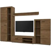 AX Living Spacoro Wohnwand Eiche Lefkas Wohnzimmerschrank 270 cm