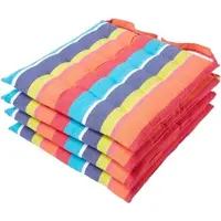 Homescapes STUHLKISSEN 4er-Set bunt gestreift 40/40/5 cm