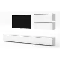 AX Living Wohnwand weiß Loriano V Matt/Hochglanz Anbauwand 300 cm