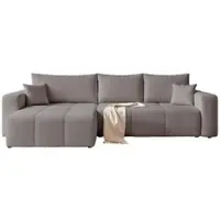 Idohome ECKSOFA PEDRO mit Schlaffunktion und Bettkasten Dunkelgrau