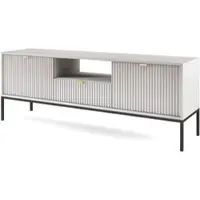 Masseno TV-Schrank STELLARE 154 cm Fernsehschrank mit 1 Schubladen und 2 Türen TV-Lowboard für Wohnzimmer Modern 154x39x56 cm Grau / Grau