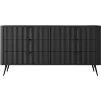 AX Living Kommode schwarz mit Schubladen Vespasia 163 6S 163,2cm