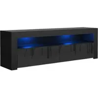 Masseno TV-Schrank ECLISSE 130,2 cm Fernsehschrank mit 2 Türen TV-Lowboard für Wohnzimmer Modern 130,2x35x48,5 cm Schwarz / Schwarz
