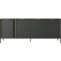 AX Living Anthrazit Catanian 203 4T Sideboard mit Türen, 202,9cm breit