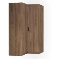 Masseno Drehtürenschrank ELENORA 97,8 cm Kleiderschrank Schlafzimmer Schrank 2-türig Braun