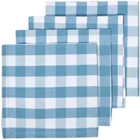 Homescapes STOFFSERVIETTEN Vichy-Karo blau, 4er-Set 45/45 cm
