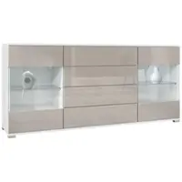 Vladon SIDEBOARD Bari Sandgrau Hochglanz