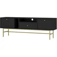 Masseno TV-Schrank TORINO 180 cm Fernsehschrank mit 1 Schubladen und 2 Türen TV-Lowboard für Wohnzimmer Modern 180x40,8x62,5 cm Graphitfarben / Graphitfarben