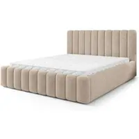 Masseno Polsterbett DINESE Q 200x200 cm, Polsterbett mit Bettkästen - Beige, QUELLE 05