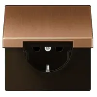 JUNG BRG1520KL SCHUKO-Steckdose, 16 A 250 V ~, Klappdeckel, Metall, PVD-beschichtet, Serie LS, Bronze gebürstet BRG 1520 KL