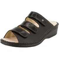 Finn Comfort Bequeme Pantolette Pisa, Damen, Schwarz, Leder, NEU - Damenschuhe Pantolette / Zehentrenner, Schwarz