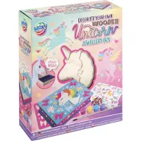 Moxy - DYO Wooden Unicorn Jewellery Box +6 paint/stickers (200050)