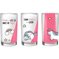 EinhornLiebe - Milchgläser / Trinkgläser (3 Stück) Trinkglas Milchglas Einhorn Unicorn