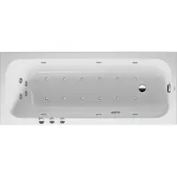 Duravit Baignoire balnéo Quatego, version à encastrer, simple dos, bâti-support, garniture de vidage et de