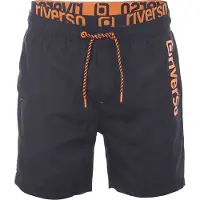 Riverso Badehose Herren Regular Fit RIVBobby - Black-Shiny Orange - M