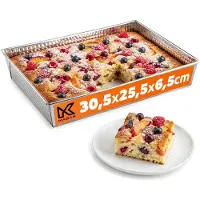 Kadax rechteckige Backform "Imperia", Kuchenbackformen, Kastenform, Wärmeverteilung, 30 cm, Silber
