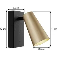 LUCANDE Wandstrahler Angelina , dimmbar, schwarz, für Schlafzimmer, Metall, Skandinavisch, Wandleuchte, Wandlampe Innen