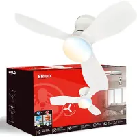Briloner LED-Deckenventilator Pan, DC-Motor, weiß, Ø 60 cm, CCT dimmbar, weiß / opal, für Schlafzimmer, Kunststoff, Modern
