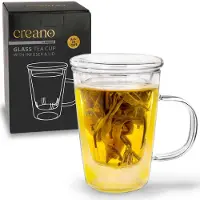 Creano Teeglas "all-in-one" mit Glasfilter - 400ml Glas Typ: H | Gr.: onesize
